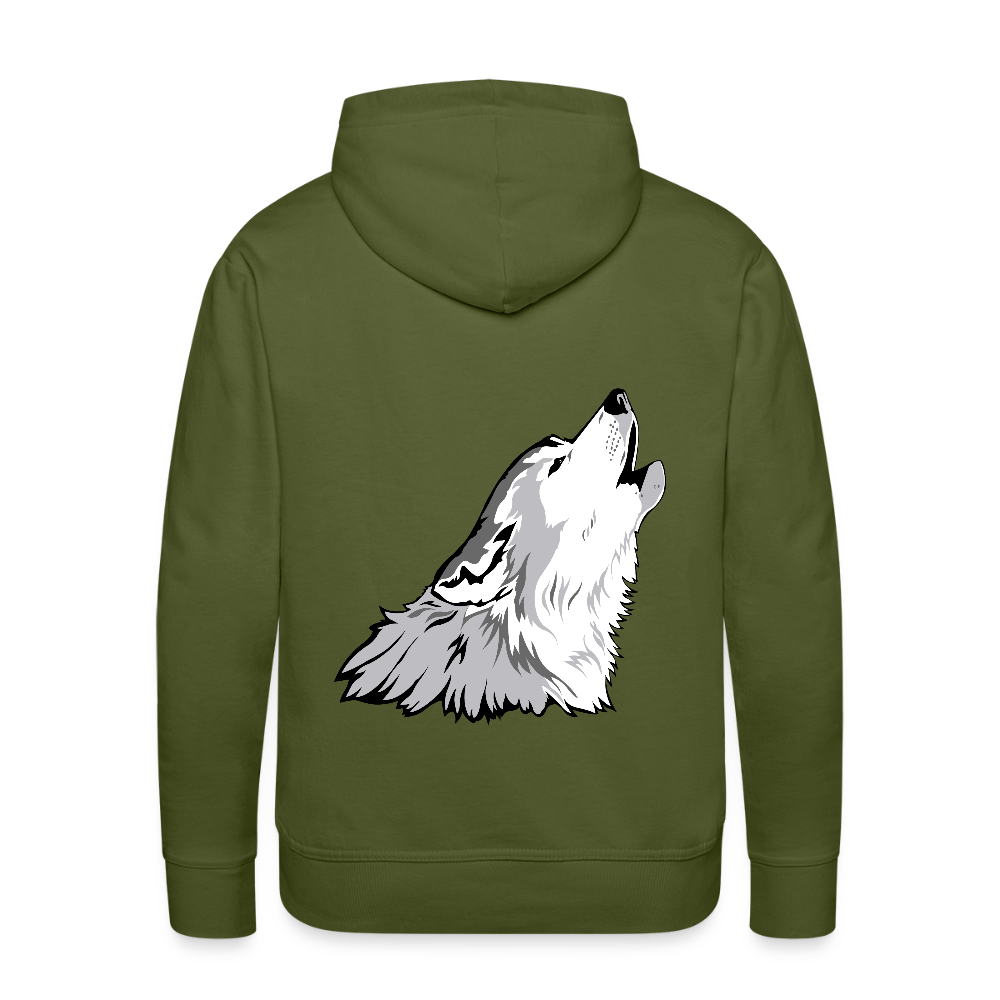 Wolf Men’s Premium Hoodie - olive green