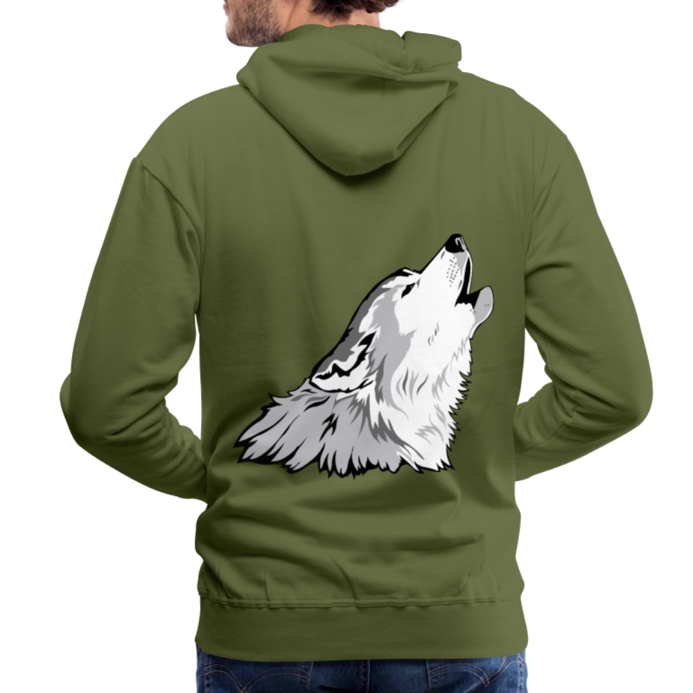 Wolf Men’s Premium Hoodie - olive green