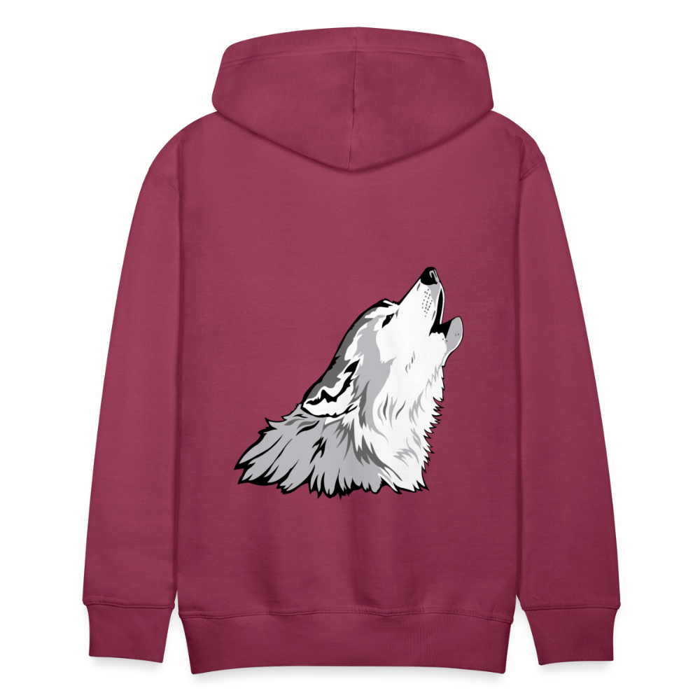 Wolf Men’s Premium Hoodie - burgundy
