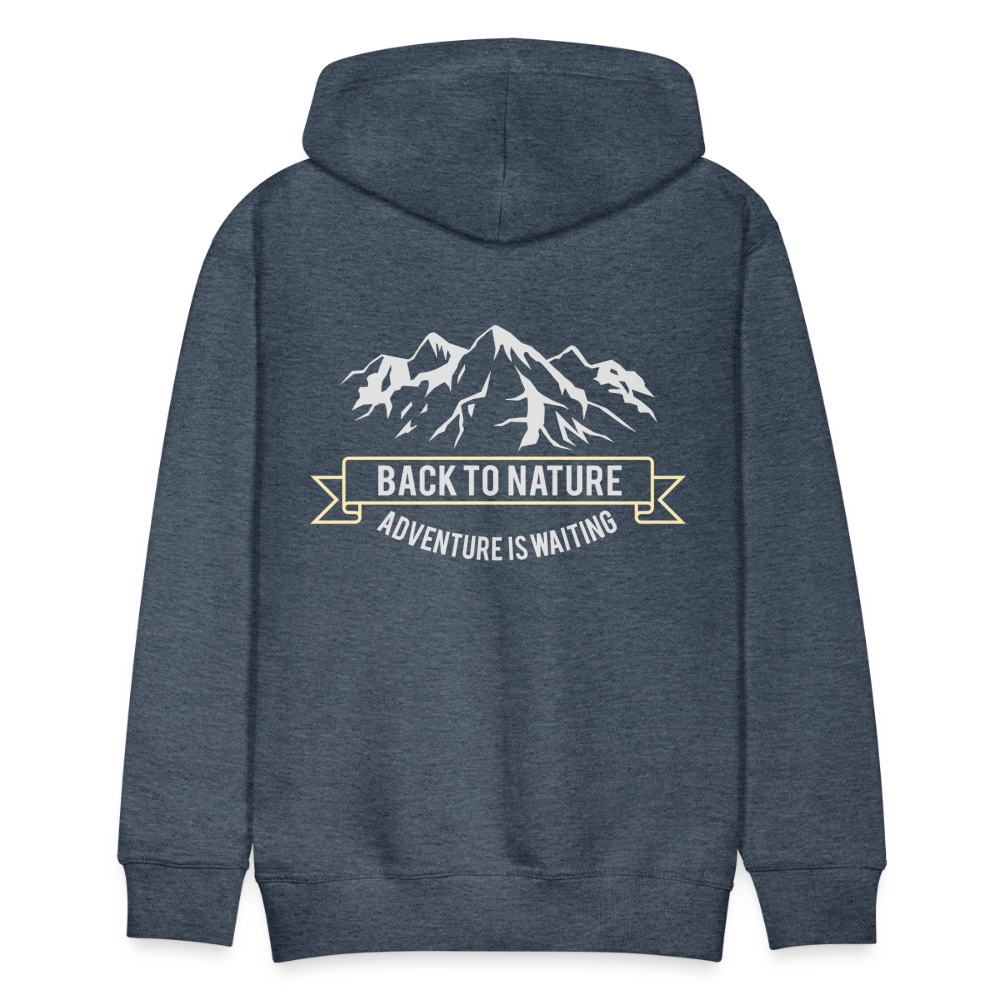 Back to nature Men’s Premium Hoodie - heather denim