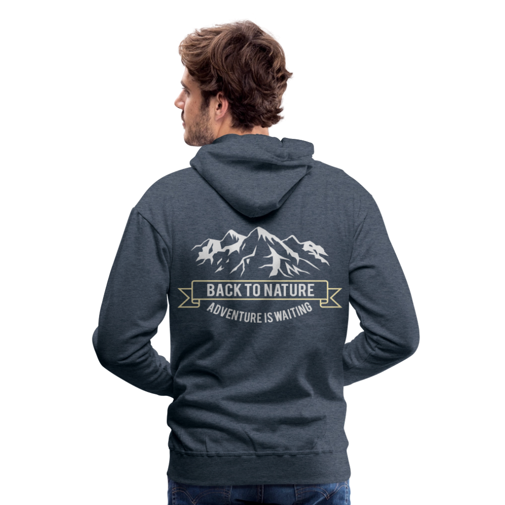 Back to nature Men’s Premium Hoodie - heather denim